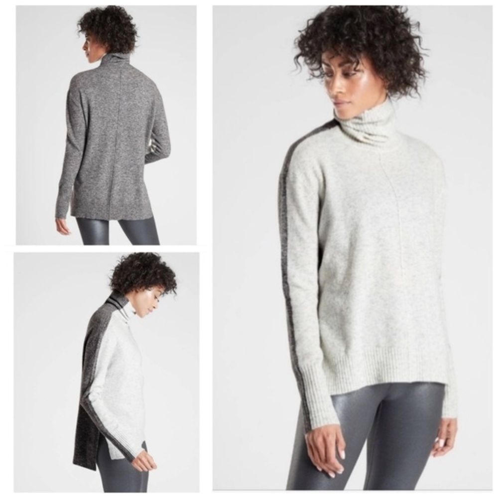 •|•AHTLETA•| Transit Colorblock Turtleneck Sweater Merino Extra Fine Wool Small
